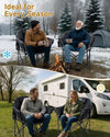 Heated Camping Chair with Headrest Pad, Oversized Heated Chair Outdoor Sports, Heated Camp Chair Seat Supports 500 Lbs, Heating Folding Chair for Camping, Patio, Picnic