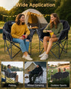 Heated Camping Chair with Headrest Pad, Oversized Heated Chair Outdoor Sports, Heated Camp Chair Seat Supports 500 Lbs, Heating Folding Chair for Camping, Patio, Picnic
