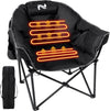 Heated Camping Chair with Headrest Pad, Oversized Heated Chair Outdoor Sports, Heated Camp Chair Seat Supports 500 Lbs, Heating Folding Chair for Camping, Patio, Picnic