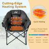 Heated Camping Chair with Headrest Pad, Oversized Heated Chair Outdoor Sports, Heated Camp Chair Seat Supports 500 Lbs, Heating Folding Chair for Camping, Patio, Picnic