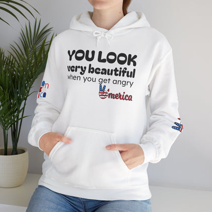 No Kings Hoodie — "You Look Very Beautiful When You Get Angry America" Graphic Sweatshirt