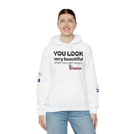 No Kings Hoodie — "You Look Very Beautiful When You Get Angry America" Graphic Sweatshirt