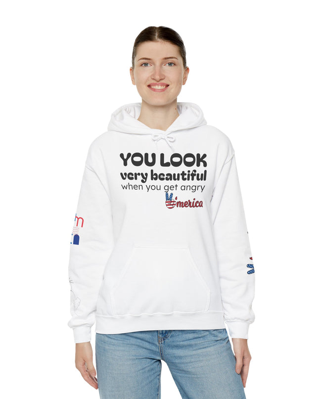 No Kings Hoodie — "You Look Very Beautiful When You Get Angry America" Graphic Sweatshirt