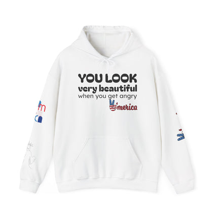 No Kings Hoodie — "You Look Very Beautiful When You Get Angry America" Graphic Sweatshirt
