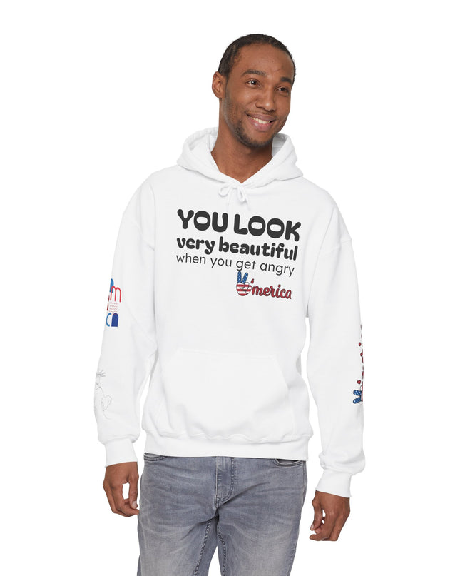 No Kings Hoodie — "You Look Very Beautiful When You Get Angry America" Graphic Sweatshirt