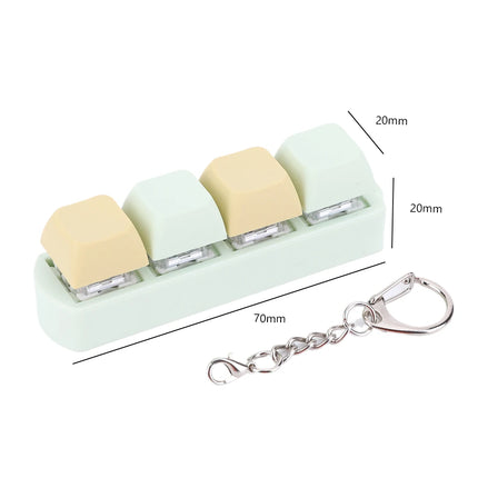 4 Keys Button Keycap Fidget Keychain Toys Mechanical Keyboard
