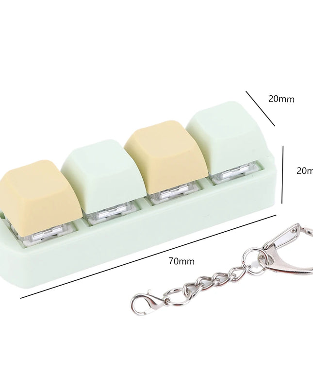 Mechanische Tastatur mit 4 Tasten, Fidget-Schlüsselanhänger, Spielzeug 