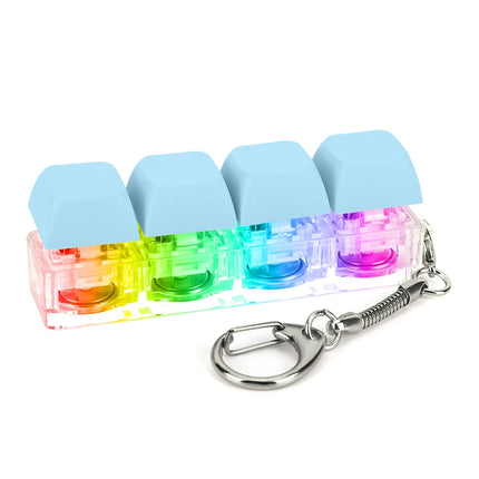 4 Keys Button Keycap Fidget Keychain Toys Mechanical Keyboard