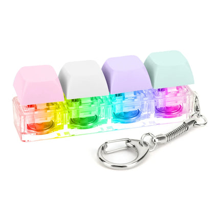 4 Keys Button Keycap Fidget Keychain Toys Mechanical Keyboard