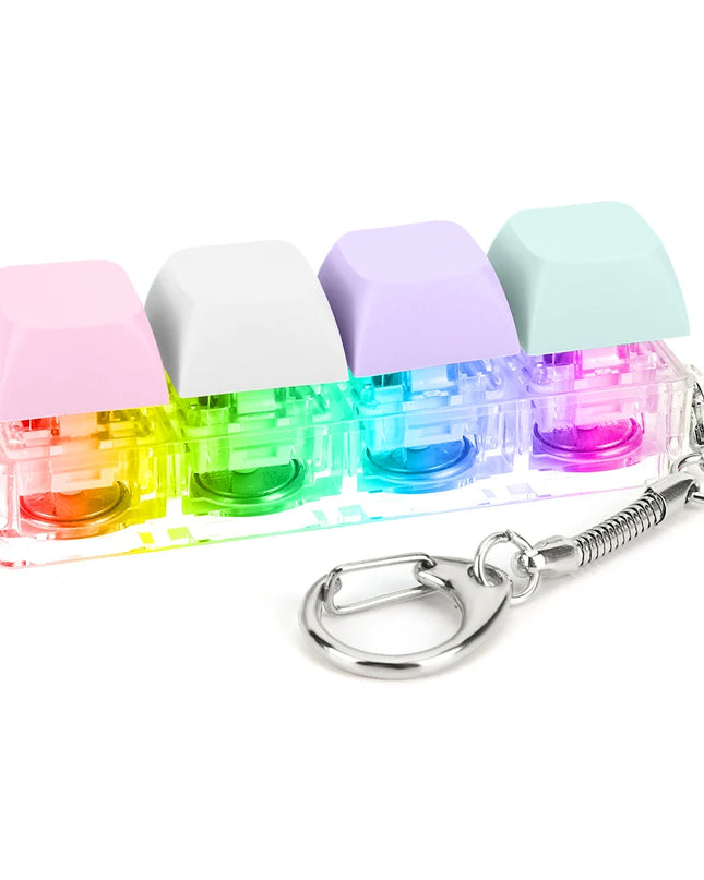 Mechanische Tastatur mit 4 Tasten, Fidget-Schlüsselanhänger, Spielzeug 