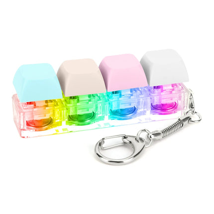 4 Keys Button Keycap Fidget Keychain Toys Mechanical Keyboard