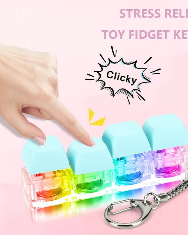 Mechanische Tastatur mit 4 Tasten, Fidget-Schlüsselanhänger, Spielzeug 