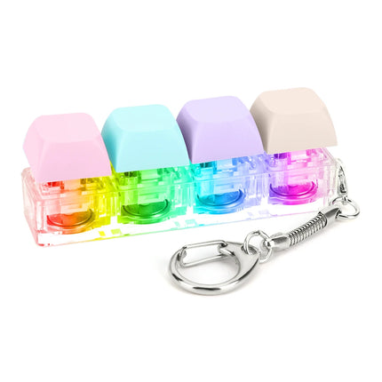 4 Keys Button Keycap Fidget Keychain Toys Mechanical Keyboard