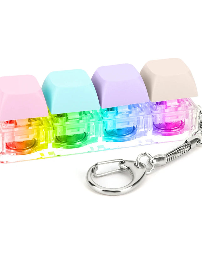 Mechanische Tastatur mit 4 Tasten, Fidget-Schlüsselanhänger, Spielzeug 