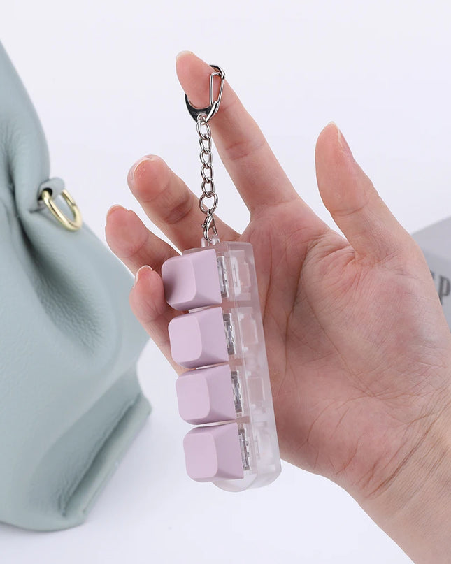 Mechanische Tastatur mit 4 Tasten, Fidget-Schlüsselanhänger, Spielzeug 