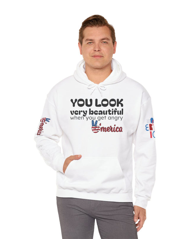 No Kings Hoodie — "You Look Very Beautiful When You Get Angry America" Graphic Sweatshirt